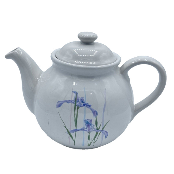 Corelle Coordinates Stoneware Shadow Iris Teapot - Picture 2 of 8